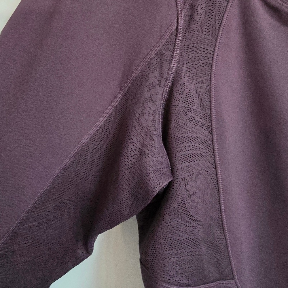 Athleta New Shanti Lace Deep Crocus Violet Purple Long Sleeve Active Top SZ 3X - Picture 7 of 11